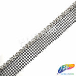 1-Row Crystal Rhinestone Trim with Side Net, A-001N