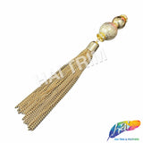 5 3/4" Gold Beaded Rhinestone Chain Tassel (sold per piece), TSL-07