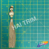 5 3/4" Gold Beaded Rhinestone Chain Tassel (sold per piece), TSL-07