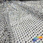 36" x 48"  Rhinestone Mesh Fabric with Square Crystal Stones