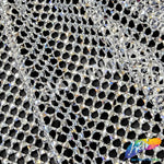 36" x 48"  Rhinestone Mesh Fabric with Square Crystal Stones