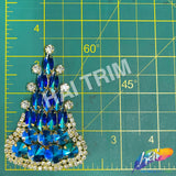 SALE! Royal Blue AB Rhinestone Motif Applique on Metal Setting, YH-081-1