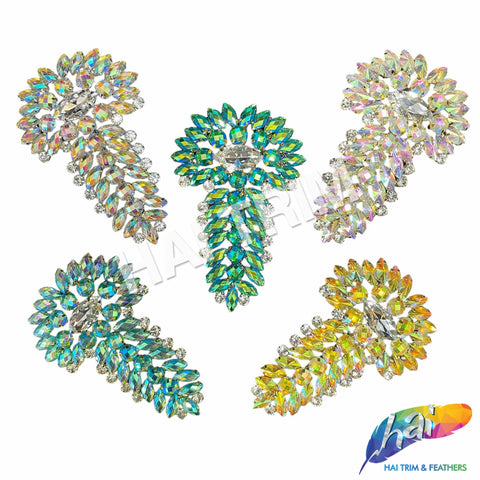 SALE! Fancy Colored Rhinestone Applique on Metal Setting, YH-082