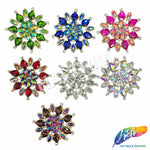 SALE! Fancy Colored Rhinestone Medallion Flower Applique, YH-097