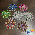 SALE! Fancy Colored Rhinestone Medallion Flower Applique, YH-097