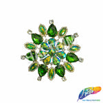 SALE! Fancy Colored Rhinestone Medallion Flower Applique, YH-097