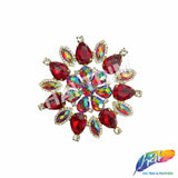 SALE! Fancy Colored Rhinestone Medallion Flower Applique, YH-097