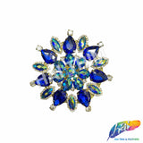 SALE! Fancy Colored Rhinestone Medallion Flower Applique, YH-097