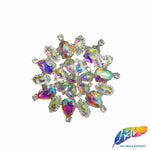 SALE! Fancy Colored Rhinestone Medallion Flower Applique, YH-097