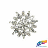 SALE! Fancy Colored Rhinestone Medallion Flower Applique, YH-097