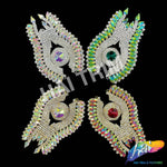 SALE! Fancy Colored Rhinestone Motif Applique on Metal Setting, YH-099