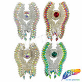 SALE! Fancy Colored Rhinestone Motif Applique on Metal Setting, YH-099