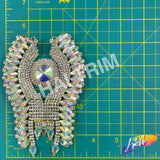 SALE! Fancy Colored Rhinestone Motif Applique on Metal Setting, YH-099