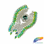 SALE! Fancy Colored Rhinestone Motif Applique on Metal Setting, YH-099