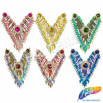 SALE! V-Shaped Fancy Rhinestone Applique on Metal Setting, YH-100