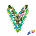 SALE! V-Shaped Fancy Rhinestone Applique on Metal Setting, YH-100