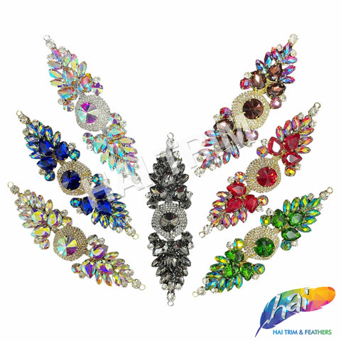 SALE! Fancy Colored Rhinestone Motif Applique on Metal Setting, YH-103