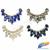 SALE! Mini Collar Rhinestone Applique on Metal Setting, YH-110