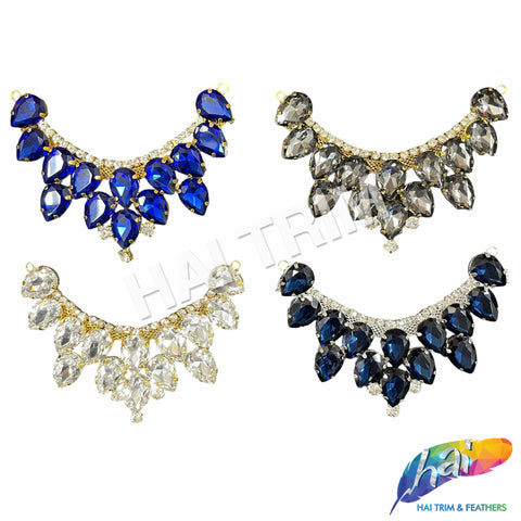 SALE! Mini Collar Rhinestone Applique on Metal Setting, YH-110