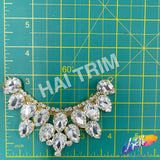 SALE! Mini Collar Rhinestone Applique on Metal Setting, YH-110