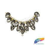 SALE! Mini Collar Rhinestone Applique on Metal Setting, YH-110