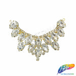 SALE! Mini Collar Rhinestone Applique on Metal Setting, YH-110