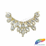 SALE! Mini Collar Rhinestone Applique on Metal Setting, YH-110