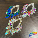 SALE! Fancy Motif Rhinestone Applique on Metal Setting, YH-116