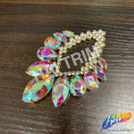 SALE! Fancy Motif Rhinestone Applique on Metal Setting, YH-116