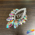 SALE! Fancy Motif Rhinestone Applique on Metal Setting, YH-116