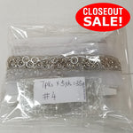 CLOSEOUT! 5 yards Matt Silver / Gunmetal Stones and Silver / Gunmetal Chain Edge Trim , COT-038