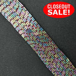 CLOSEOUT! 4 yards Multi Color Bugle Beads Beaded Trim , COT-216