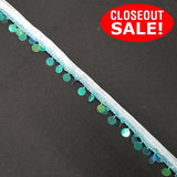 CLOSEOUT! 9 yards Paillettes Sequin Beaded Fringe , Available in 6 Different Colors , COT-113