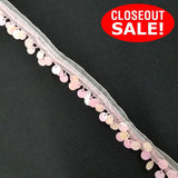 CLOSEOUT! 9 yards Paillettes Sequin Beaded Fringe , Available in 6 Different Colors , COT-113