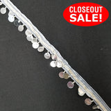 CLOSEOUT! 9 yards Paillettes Sequin Beaded Fringe , Available in 6 Different Colors , COT-113