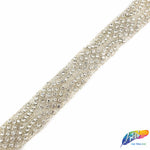 1 1/4” Beaded Rhinestone Trim (sold by yard piece), BRT-033