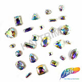 10mm Crystal AB Octagon Sew-on Rhinestone w/ Metal Setting