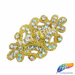 Beaded Acrylic Rhinestone Motif Applique, BR-009