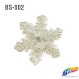 Snowflake Silver Beaded Rhinestone Applique, BS-001, BS-002