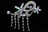 SALE! Crystal Rhinestone Brooch with Fringe, BRS01-045