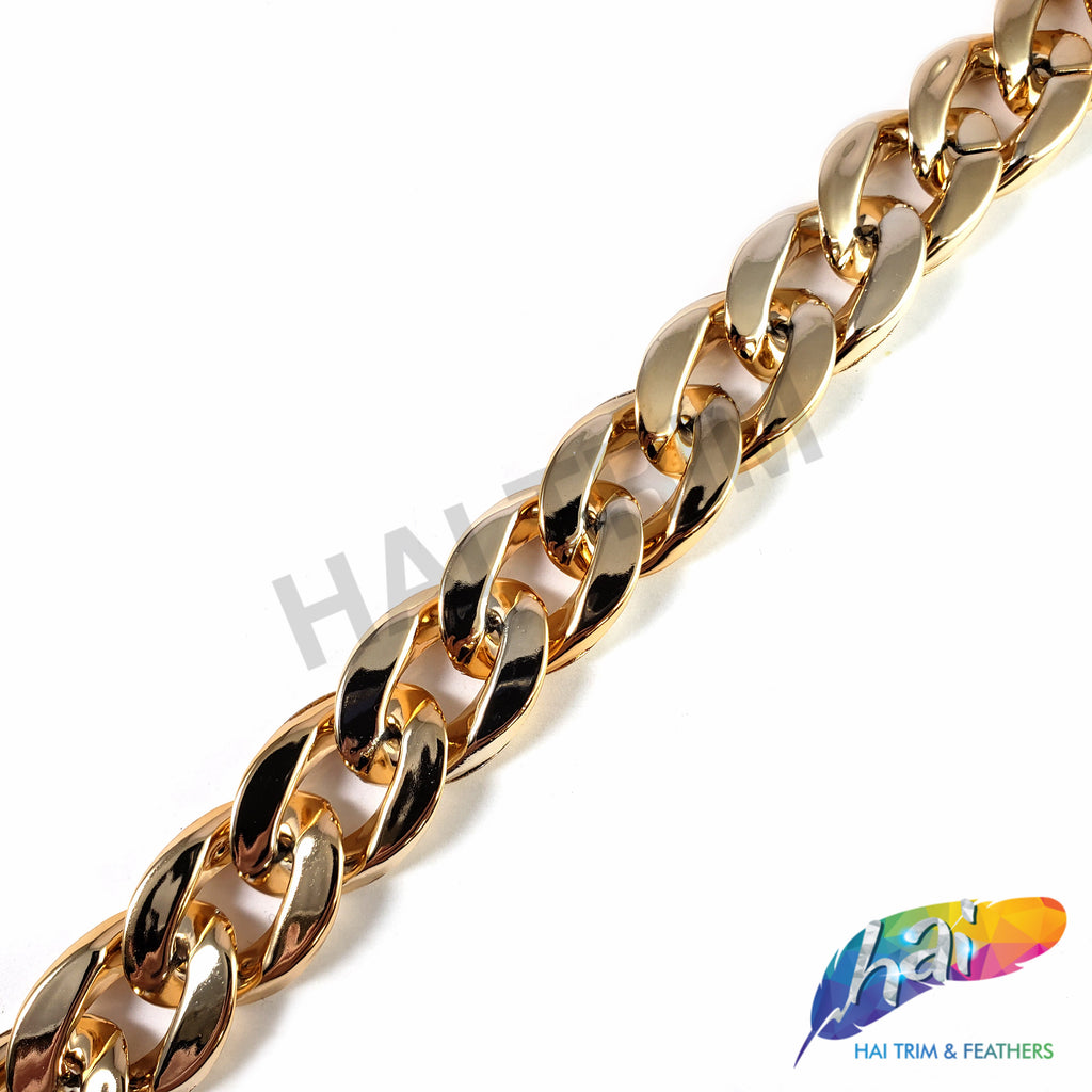 Big Chunky Plastic Chain Faux Gold Exaggerated Chain Necklace for Creative  Hip Hop Turnover Chain for Rapper Costume Props - Walmart.com