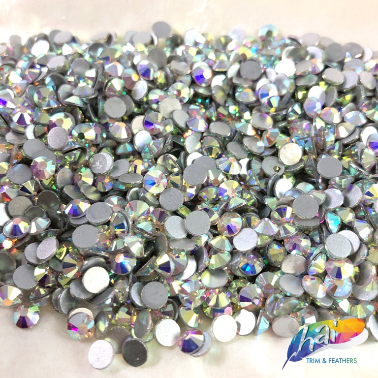 AB Clear 5000 Pcs Assorted 9 Sizes Crystal Glass Rhinestones Flatback High  Quality No Hotfix Wholesale Pack Lot 