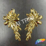 Metallic Stone Motif Iron On Applique (Sold by Pair), IRA-138