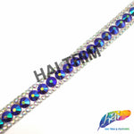 5/8" Purple AB Rhinestone Iron On Trim, IRT-147