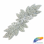 Leaf Beaded Rhinestone Motif Applique, RA-249