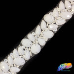 1" Beaded Color Stone Trim on Mesh, ACR-002