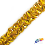 1" Beaded Color Stone Trim on Mesh, ACR-002