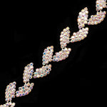 3/4" Crystal Rhinestone Leaf Trim, RT-022