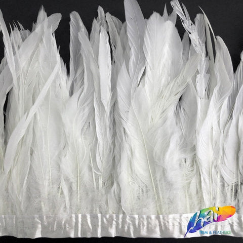 Fringe Trim | Ostrich Feathers 5-5 ½” | White | 2 Yard 2 Ply