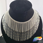 3 7/8" Rhinestone Cupchain Fringe with Ball Chain Strip, RF-047